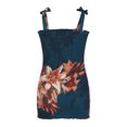 thumbnail image 4 of HKEJIAOI Robes Décontractées en Solde Robe Florale pour Femmes Mode Été Imprimé Laçage Bretelles Sans Manches Élastique Plis Taille Robe Verte, 4 of 8