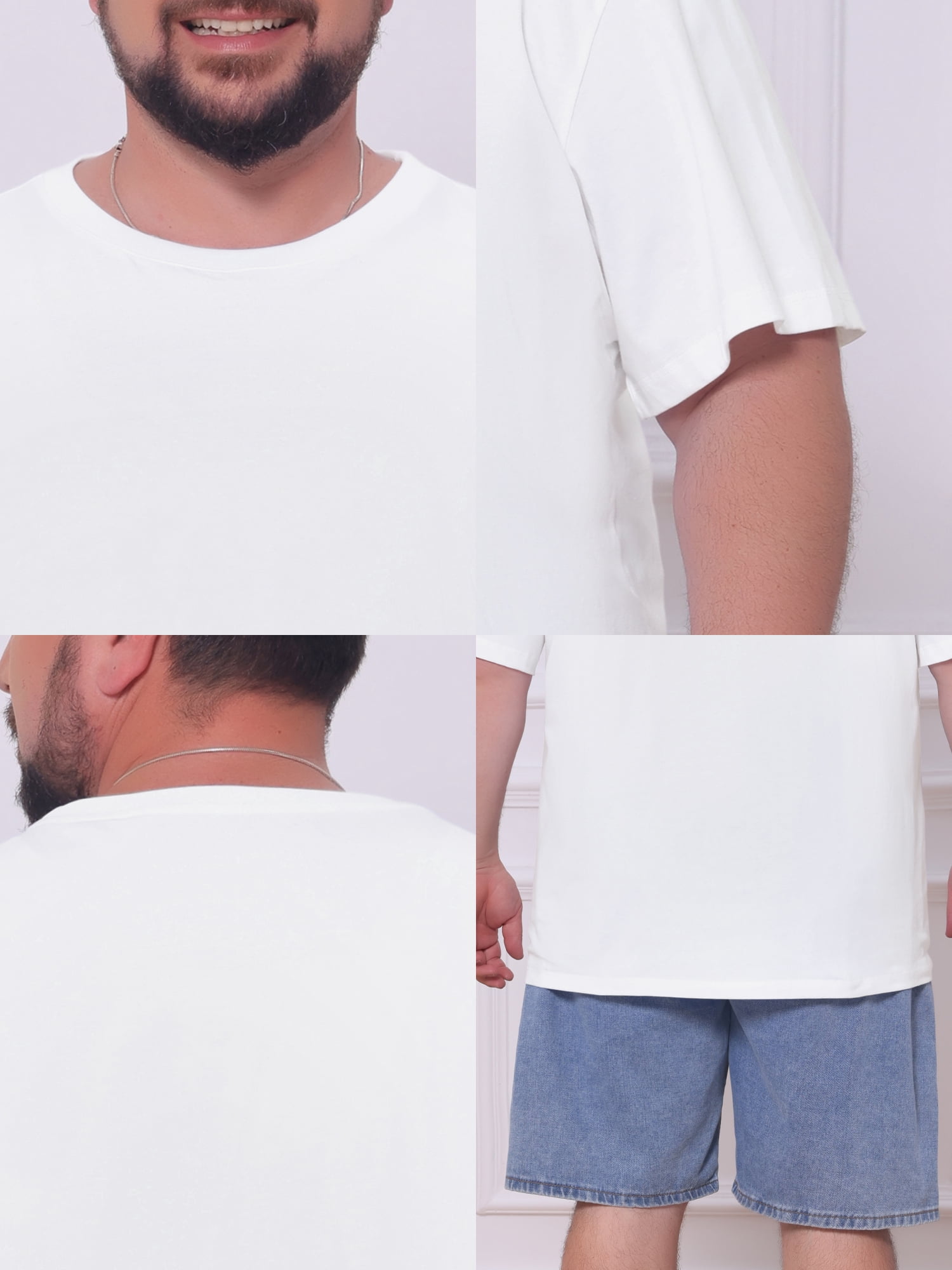 DARING DIVA Men's 100% Cotton Short Sleeves T-Shirt 2XL White