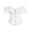 White, variant on Women's Elegant Off Shoulder Lace Sleeve Bodice Cincher with Ribbing for Top Shaping Garment Black L