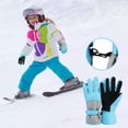 thumbnail image 2 of Naiovety Guantes de esquí para niños, cubierta Universal para manos de niños, para hombres y adultos, impermeable para exteriores, guante Ciclismo Azul, 2 of 6