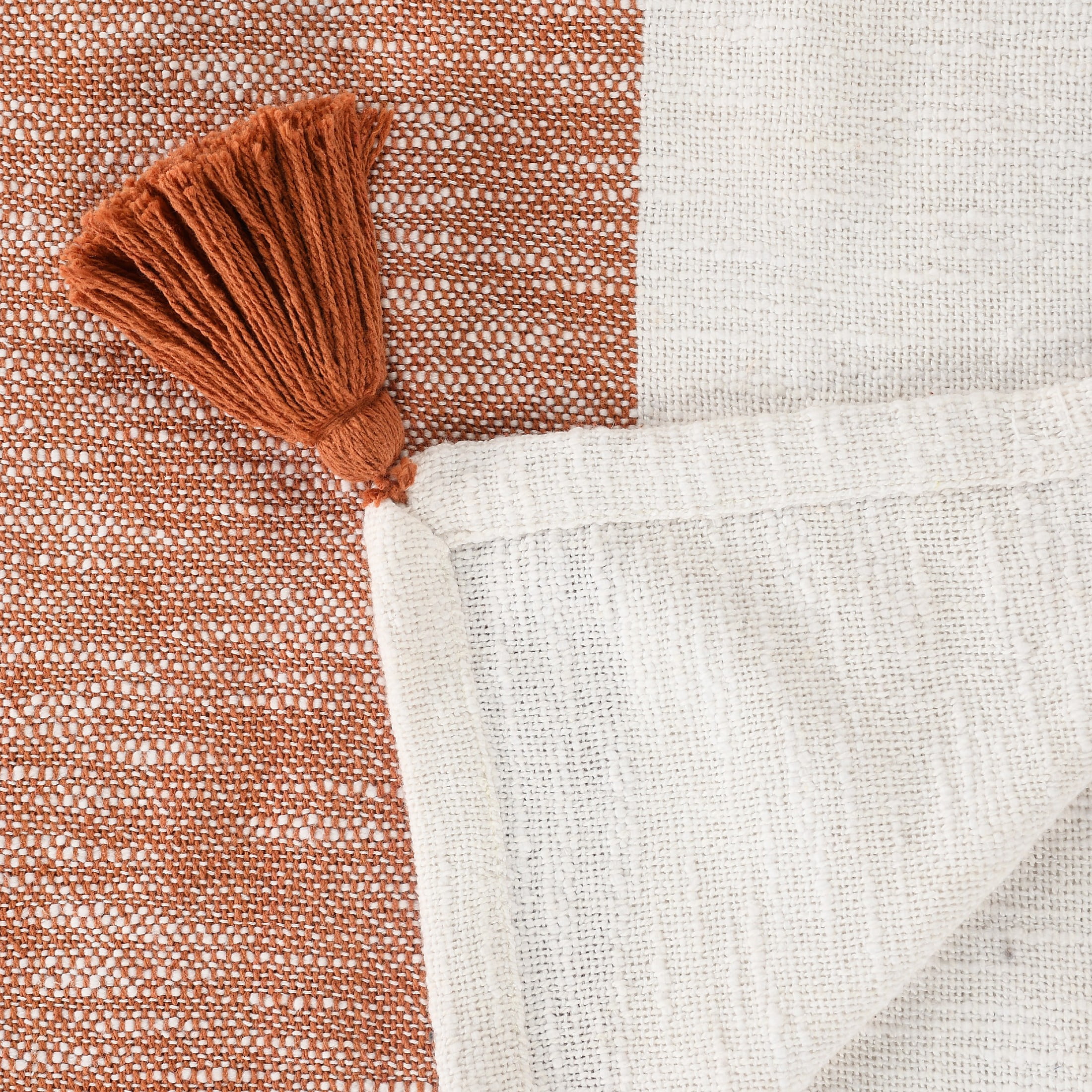 Ox Bay Orange Coastal Striped Adult Cotton Throw Blanket, 50" x 60"