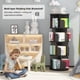 thumbnail image 3 of 4 niveles rotating estante: almacenamiento rack niños y adults, de esquina spinning book estante small space, wood revolving estante de libros organizer dormitorio & sala de estar (negra), 3 of 7