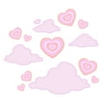 thumbnail image 2 of Danish Pastel Wall Decal Cute Seamless Pattern with Clouds and Shiny Hearts Bedroom Wall Decal for Girls Cute Themed Room Decal - Size: 20 In x 18 In, 2 of 5