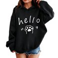 thumbnail image 2 of Confree Sweatshirts For Girls Spring Autumn Letter Print Long Sleeve Hoodies Everyday Wear Soft Casual Little Girls Pullover Top Size 5-6 Years Black, 2 of 4