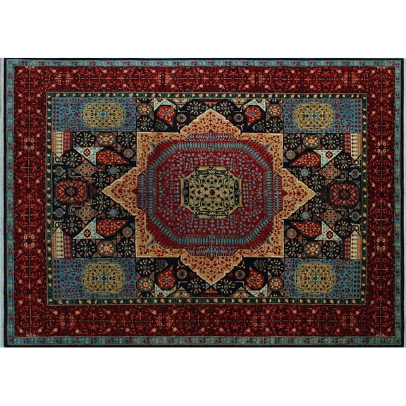 Aria Henrietta Red/Blue Rug, 9'1" x 12'4"