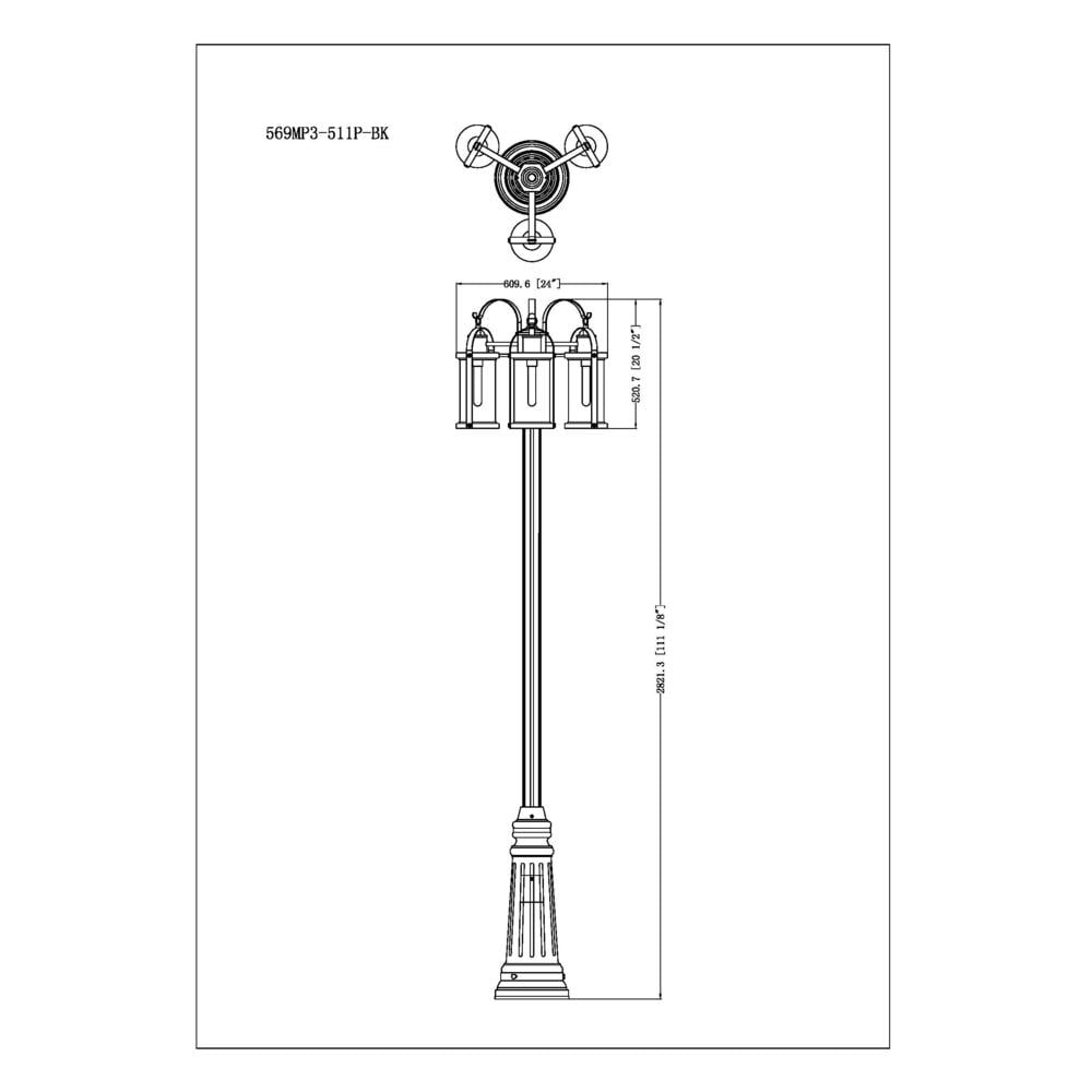 Z-Lite 3 Light Outdoor Post Mounted Fixture