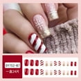thumbnail image 3 of Christmas Decoration Fofosbeauty False Nails, Coffin Press on Nails Tips Design, Powder Snowflake Gold, 3 of 7
