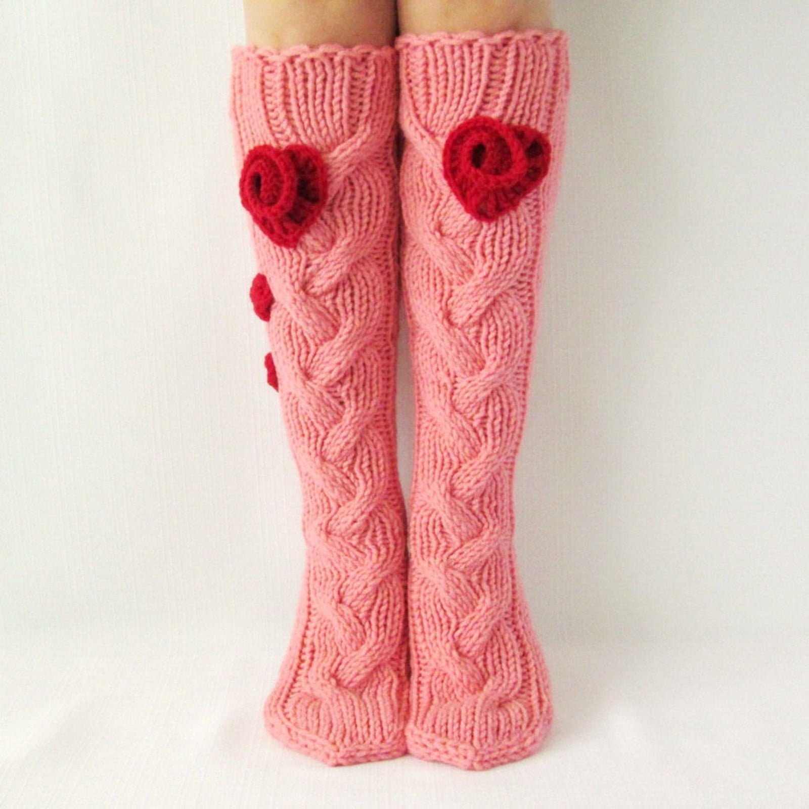 Dyfzdhu Winter Stockings For Womens Cable Knit Extra Long Boot Socks ...