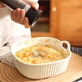 thumbnail image 3 of Home Oven Baking Plate High Temperature Ceramic Cheese Baking Bowl Deepening Large Capacity Dinner Plate, 3 of 4