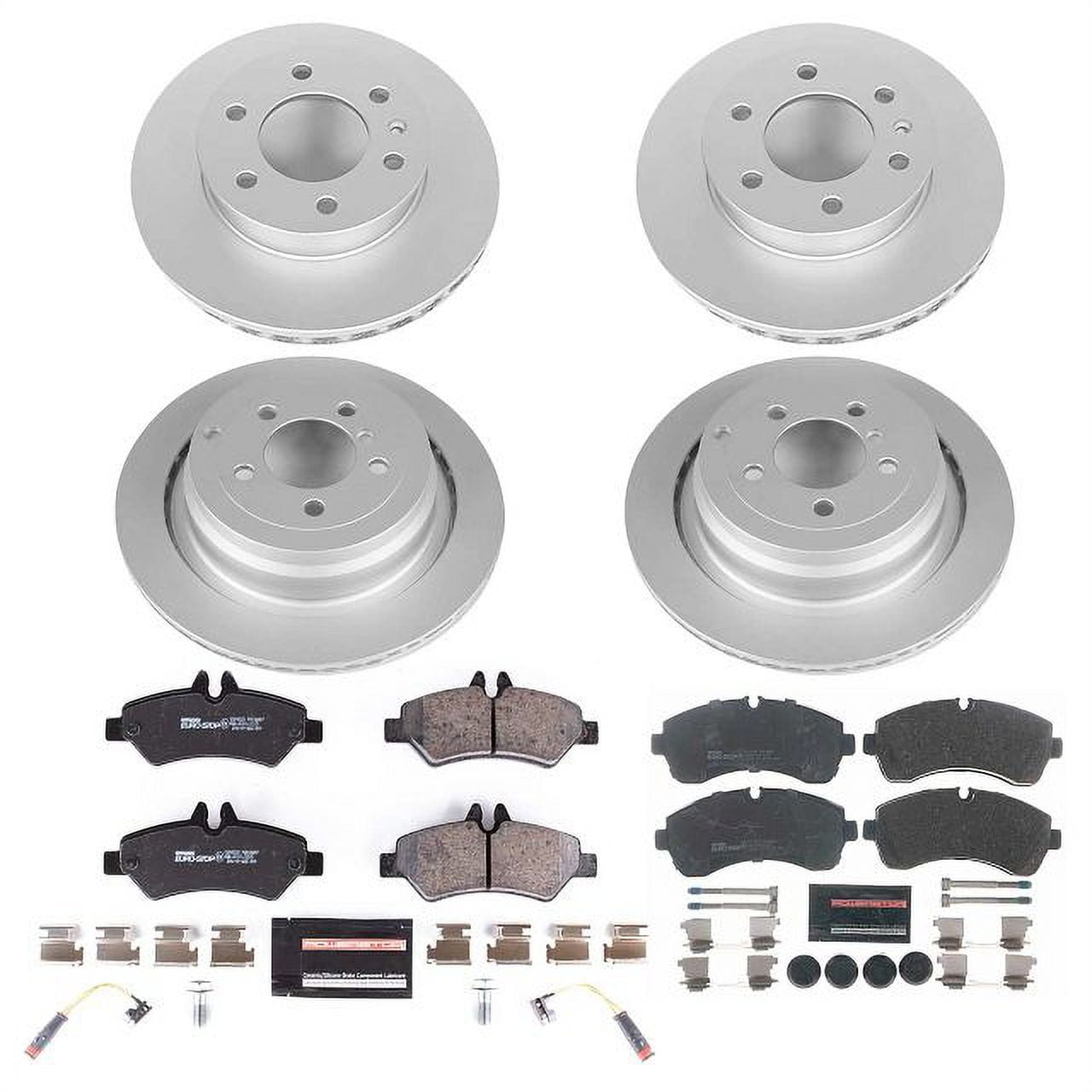 Power Stop Front and Rear Euro-Stop ECE-R90 Certified Brake Pad and Rotor Kit ESK8342