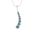 thumbnail image 2 of 0.48 ct Brilliant Round Cut Synthetic Blue Moissanite 18K White Solid Gold Everyday Affordable Designer Necklace Pendant with 16" Chain, 2 of 6