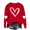 #0173-Red, variant on Pounoo Sweatshirts for Women Cute Print Graphic Crewneck Holiday Long Sleeve Shirts Oversized Casual Pullover Tops Clothes Gift