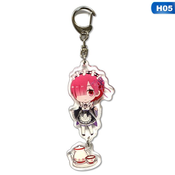 Shiyao Shiyao Re Life In A Different World From Zero Keychain Anime Ram Rem Natsuki Key Chain Toys Acrylic Keychain Walmart Com Walmart Com