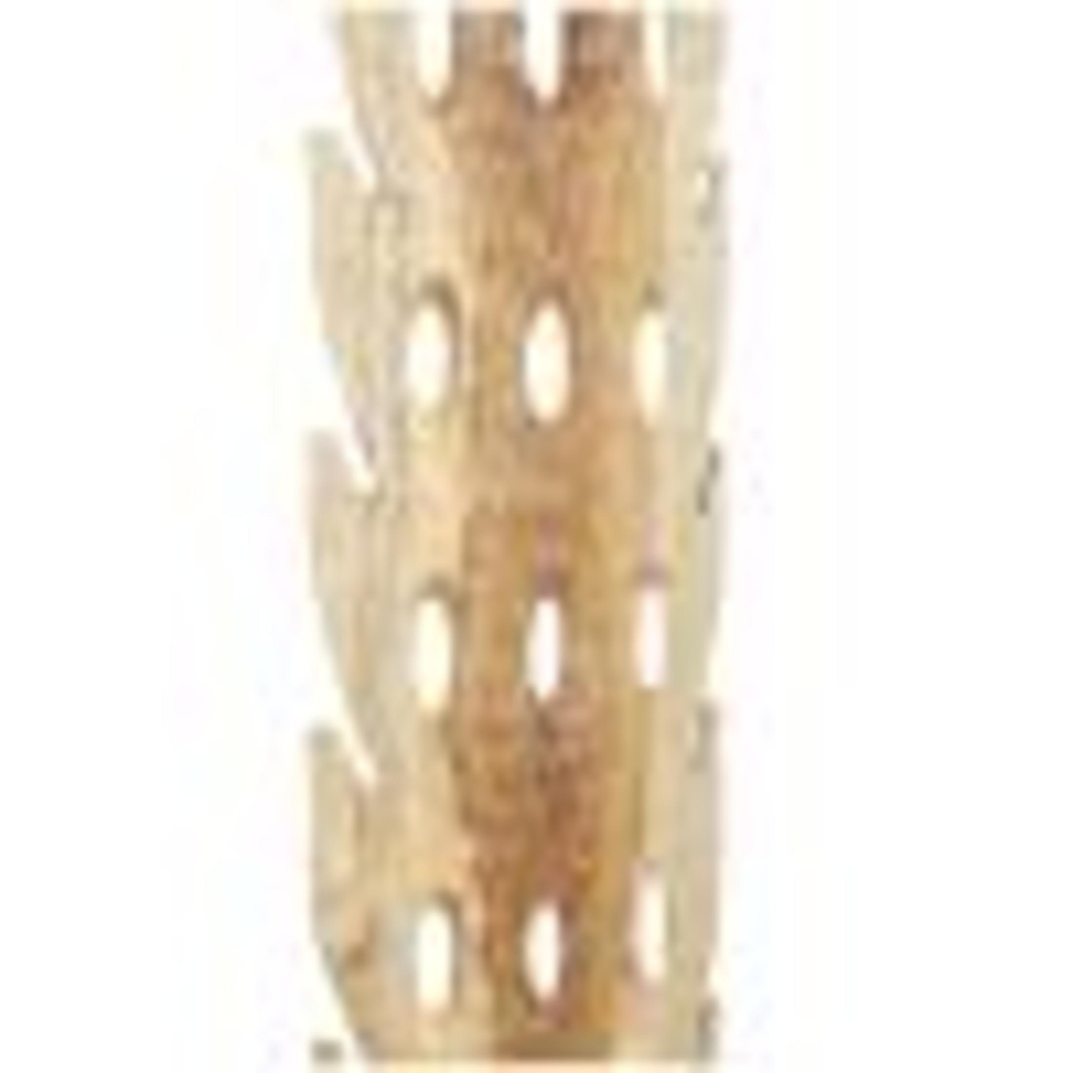 7" x 60" Brown Teak Wood Handmade Tall Floor Cutout Post Abstract Sculpture with Live Edge Base, by DecMode