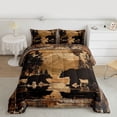 thumbnail image 2 of jejeloiu Jungle Animals Bear Full Size Comforter Sets,Black Brown Bedding Sets For Boys Kids Reversible 3pcs, 2 of 8