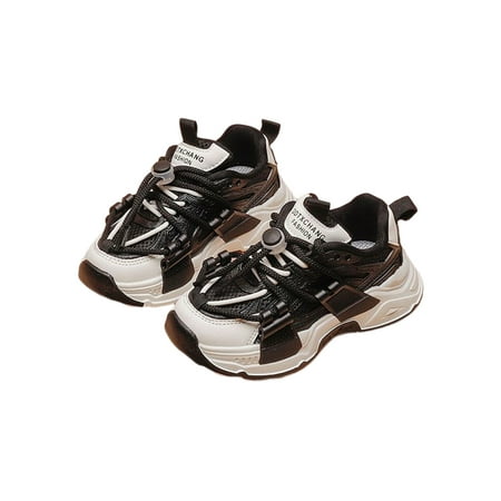 

Rotosw Boys Girls Athletic Shoe Breathable Sneakers Sport Running Shoes Fashion Comfort Trainers School Stylish Black And White 2.5Y