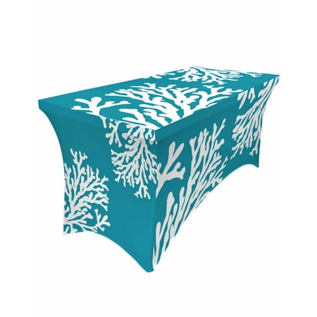 

Aqua Green Coral Elastic Table Skirt Wedding Birthday Table ration Table Skirt Tablecloth for Party