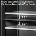 thumbnail image 2 of Yaheetech Modern 2-Door Bathroom Towel Cabinet with 2 Adjustable Shelves, Black, 2 of 7