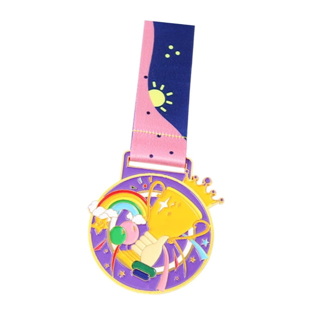 Premio Medalla Participación Trofeos Suministros de suministros de la fiesta Medalla de premio para niños con cinta de cuello para niños Eventos de Oro
