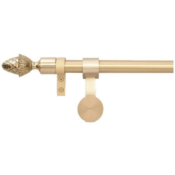 Zoroufy 15923 48 in. Grand Regency Tubular Base Set with Pineapple Finials in Brushed Brass