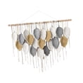 thumbnail image 3 of Borlas de hojas colgantes de pared de macramé, artesanía bohemia de cuerda de algodón, borla de decoración del hogar, decoración de arte de pared de macramé para sala de estar, 21 hojas, 3 of 8