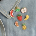 thumbnail image 3 of Ziurtnc Oil-dripping Cartoon Fruit Brooch Cute Enamel Strawberry Orange Pineapple Watermelon Kiwifruit Shape Hat Bag Clothing Lapel Pin Fashion Jewelry Gift, 3 of 8
