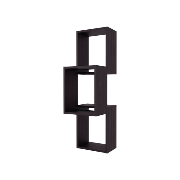TUHOME Seyner Wall Shelf with Six Open Storage Cubes, Modern Display Design for Books