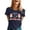 Navy, variant on Womens T Shirts Letter Print Graphics Crew Neck Short Sleeve Loose Trendy Casual Tops