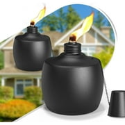 6-Pack 21.5 oz Citronella Tabletop Torches - Metal Oil Burner, Fiberglass Wick for Patio/Garden