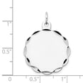 thumbnail image 4 of 14K White Gold Charm Pendant Diamond-Cut 29 mm 24 .011 Gauge Engraveable Scalloped Disc, 4 of 4