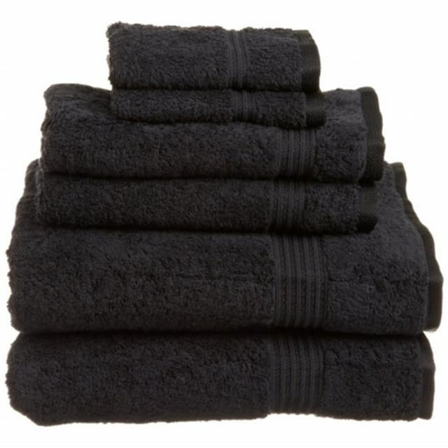 Superior Egyptian Cotton 6-Piece Towel Set Black