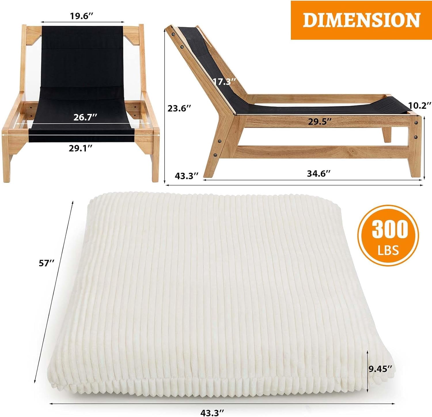 MOONMISS Oversized Cloud Lounge Accent Chair with Wood Frame for Adults,Beige
