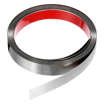 Uxcell 1" x 20ft Peel and Stick Metal Molding Wall Trim Strip Brushed Silver