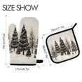 thumbnail image 2 of Yayeee Oven Mitts and Pot Holder Set of 4 Heat Resistant Kitchen Gloves Baking Hot Pad, Hand Drawn Christmas Trees, 2 of 5
