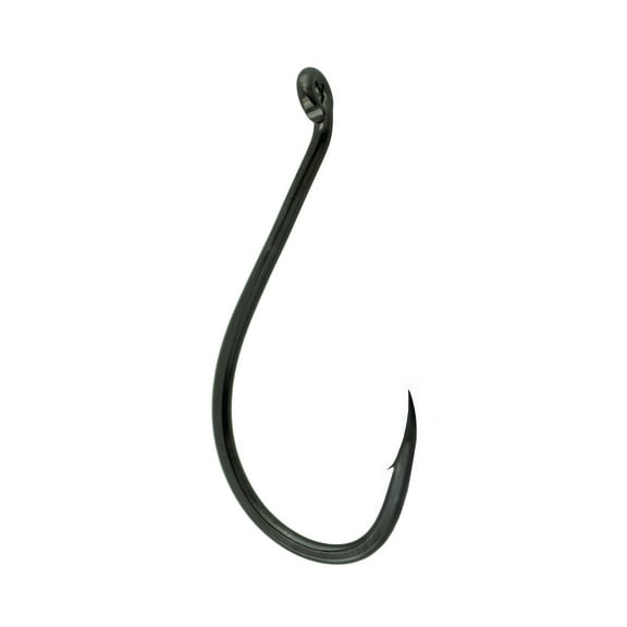 Gamakatsu Octopus Hook, Barbed, Needle Point, Ringed Eye, Size 1/0, 6pk, Black