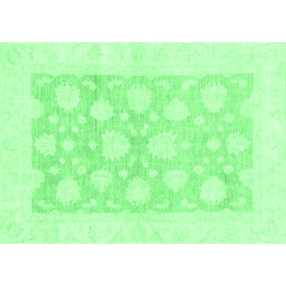 Ahgly Company Indoor Rectangle Oriental Emerald Green Traditional Area Rugs, 2' x 3'