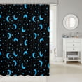 thumbnail image 2 of Manfei Cute Stars Moon Shower Curtain 72Wx72L,Starry Sky Bathroom Curtain,Black Blue, 2 of 5