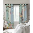 thumbnail image 4 of Happy Easter Blackout Curtains for Bedroom Living Room Darkening Curtains 54 Inch Long Spring Bunny Colorful Eggs Wooden Grain Short Curtain for Small Window Treatment Grommet Drapes 52"x54"x2, 4 of 9