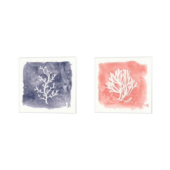 Great Art Now Water Coral Cove by Lisa Audit 2 Piece Canvas Art Set Each 14"W x 14"H