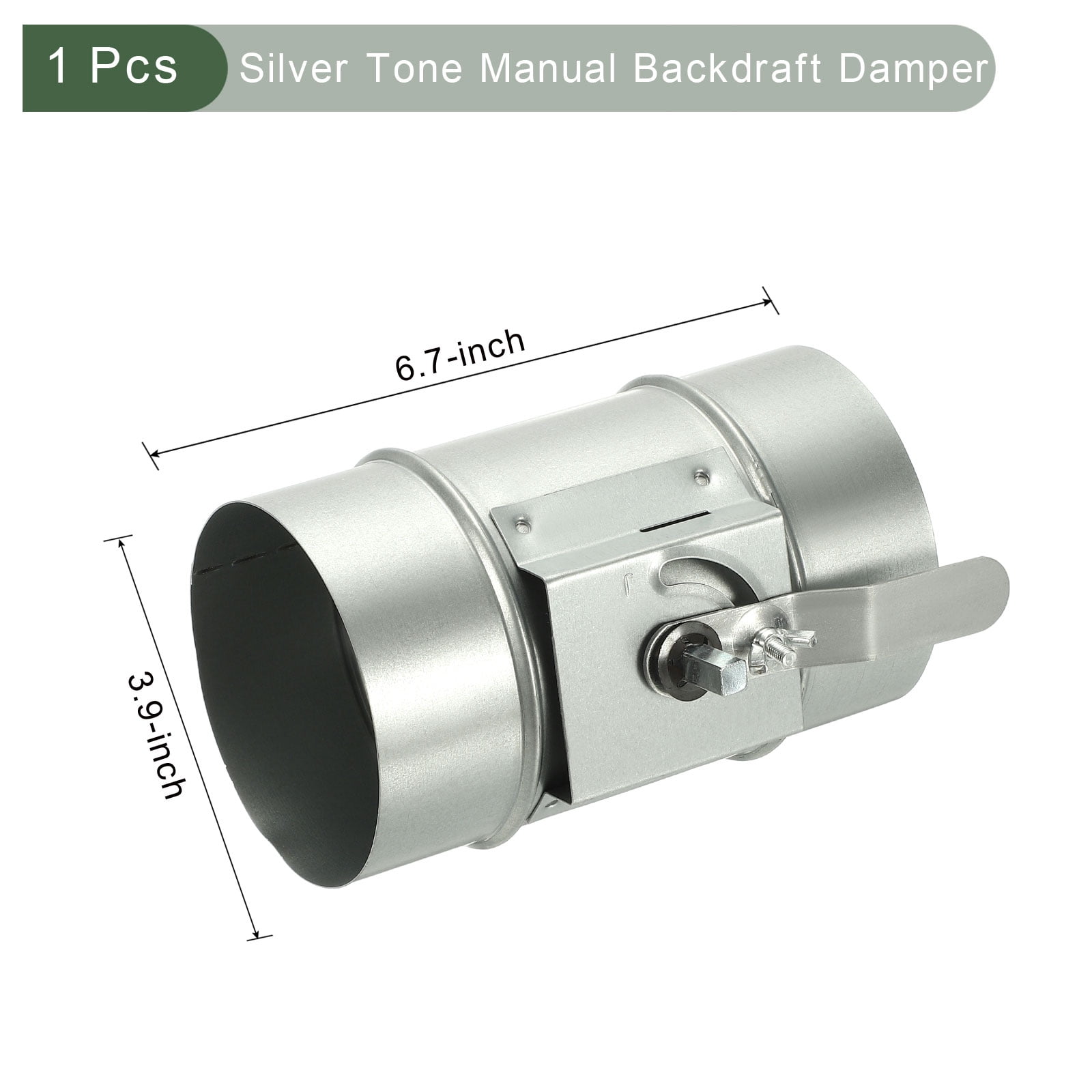Uxcell 4 inch HVAC Duct Manual Volume Backdraft Damper, 1 Pcs Galvanized Iron Airflow Ducting Branch Vent Damper Air Control Valve with Adjustment Handle for HVAC Air System Range Hoods