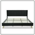 thumbnail image 4 of Tslinn Low Profile Upholstered Platform Bed,Queen Beds With Black(Linen), 4 of 5