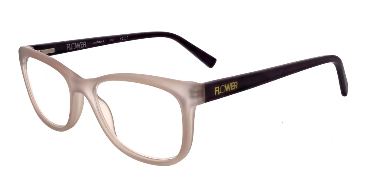 Flower by Drew Barrymore Frankie Clear/Plum 2.50 Reading Glasses