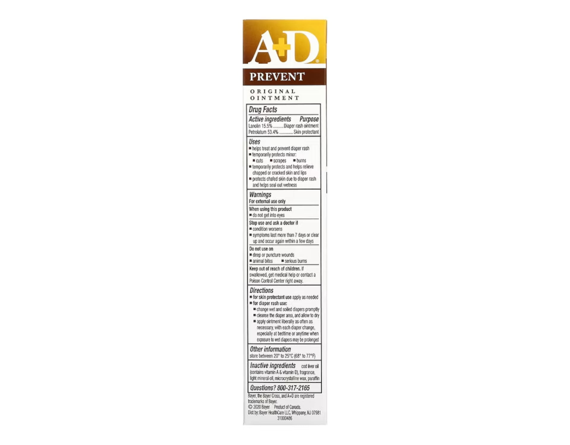 5 Pack A+D Original Ointment Diaper Rash Ointment & Skin Protectant 1.5 Oz Each