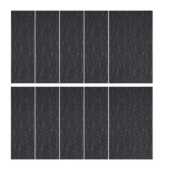 Furnish My Place Geometrical Pattern Indoor/Outdoor Refine Dark Gray Rug, Abstract Area Rug, Doorway Mat, Contemporary Rug for Living Room, Entryway, Made in USA, 2' x 4' Rectangle - Set of 10