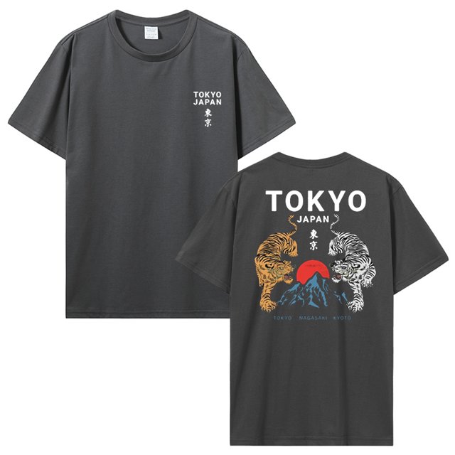 Camiseta de tigre con estampado de espalda de Tokio japonés ropa para hombre regalos de gángel camisetas de algodón ropa de calle para hombre