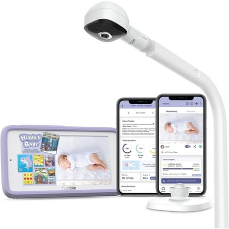 HUBBLE CONNECTED SkyVision AI-Enhanced Smart Camera Baby Monitor with Secure Connection & Crib Mount