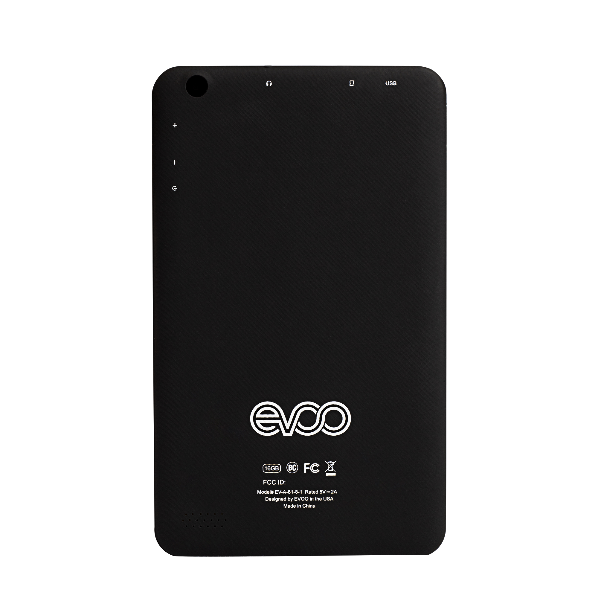 EVOO 8" Tablet, Android 8.1 Go Edition, Quad Core, 16GB Storage, Dual Cameras, Micro SD Slot, Black - image 2 of 4