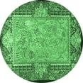 thumbnail image 1 of Ahgly Company Indoor Round Persian Emerald Green Traditional Area Rugs, 4' Round, 1 of 4