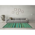 thumbnail image 3 of Ahgly Company Indoor Rectangle Abstract Turquoise Blue Modern Area Rugs, 7' x 9', 3 of 4