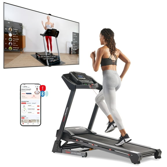 Sunny Health & Fitness Premium Double Deck Treadmill w Auto Incline   Free SunnyFit® App Membership - SF-T7515SMART